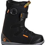 Union Junior's Cadet Snowboard Boots 2023 - Black snowboard boots with orange accents and a black strap on top.