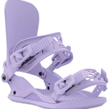 Union Women's Legacy Snowboard Binding 2024 - A light purple snowboard binding with a textured footbed and black screws.
