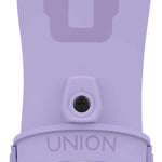 Union Women's Legacy Snowboard Binding 2024 - A light purple snowboard binding with a large "U" logo on top and a black circular screw in the middle.