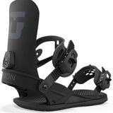 Union Women's Legacy Snowboard Binding 2024 - Black snowboard bindings with a sleek, modern design and silver buckles.
