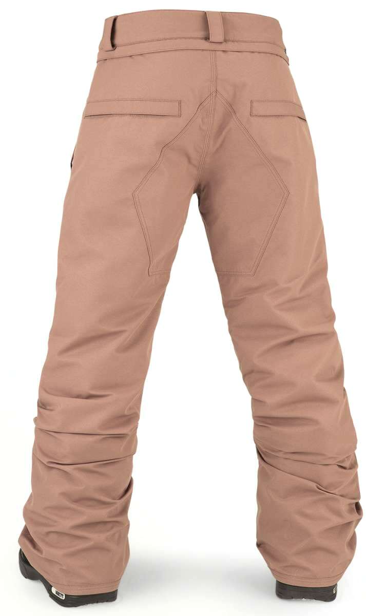 Volcom Kids Freakin' Snow Chino - A pair of khaki-colored snow pants with a subtle pattern and multiple pockets.