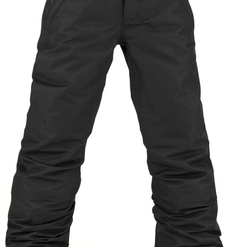 Volcom Kids Freakin' Snow Chino - Black snow pants with a subtle white stripe on the side of one leg.