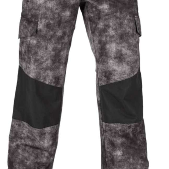 Volcom Women's Hotlapper Pants 2022 - Black snow pants with a subtle white pattern and black drawstring at waist.