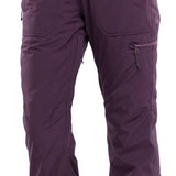 Volcom Women's Knox Insulated GORE-TEX Pant - A pair of purple ski pants with a zippered pocket on the side and a black zipper pull.