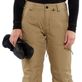 Volcom Women's Knox Insulated GORE-TEX Pant - Black insulated ski pants with a zippered pocket on the side and a black logo on the left thigh.