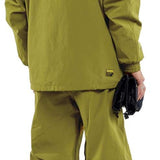 Volcom Longo GORE-TEX Shell Jacket - A green jacket with a hood, featuring a zippered front and two side pockets.