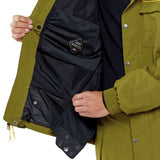 Volcom Longo GORE-TEX Shell Jacket 2024 - A green jacket with a yellow logo on the left chest and a black zipper.