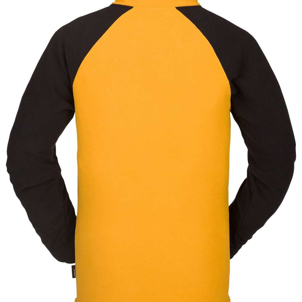 Volcom Polartec Half Zip Fleece 2022 - A black fleece zip-up sweater with a half-zip design and a small logo on the chest.