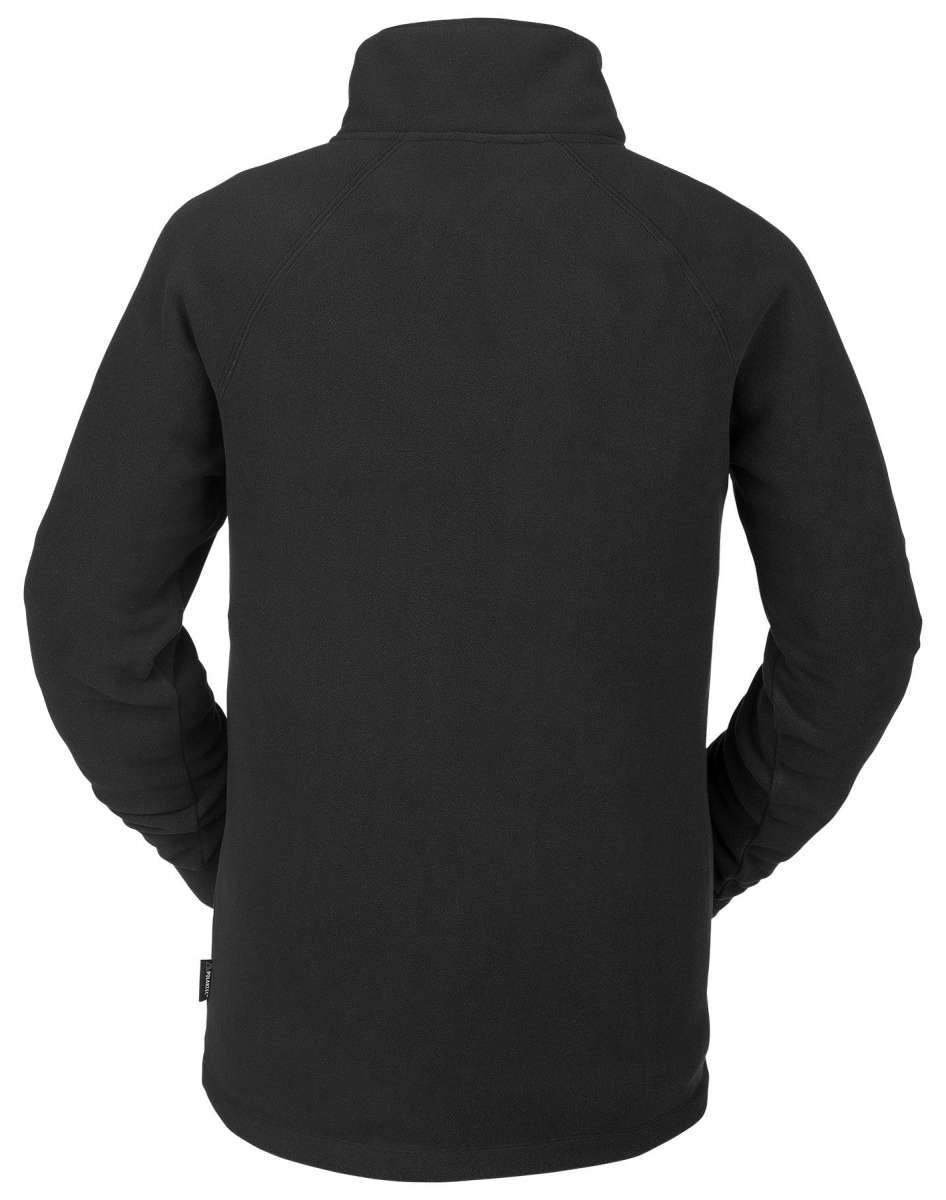 Volcom Polartec Half Zip Fleece 2022 - A black fleece jacket with a half-zip front and zippered chest pocket.