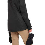 Volcom Women's Species Stretch Pant - Black snow pants with a subtle white stripe down the side of each leg.