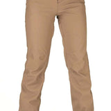 Volcom Women's Species Stretch Pant 2022 - A pair of khaki-colored pants with a subtle pattern and two front pockets.