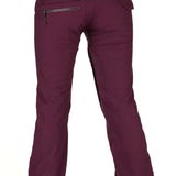Volcom Women's Species Stretch Pant 2022 - A pair of women's snow pants with a zippered pocket on the back and a black stripe down the side.