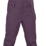 Volcom Women's Swift Bib Overall Pant 2024 - Dark-colored bib overalls with a zippered fly and adjustable straps.