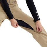 Volcom Women's Swift Bib Overall Pant 2024 - Black bib overalls with white logo on left thigh and black zippered pockets.