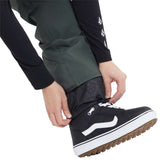 Volcom Women's Swift Bib Overall Pant 2024 - Black bib overalls with white logo on left thigh and black zipper fly.