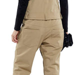 Volcom Women's Swift Bib Overall Pant 2024 - Black bib overalls with a white logo on the left chest and black straps.