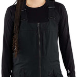 Volcom Women's Swift Bib Overall Pant 2024 - Black bib overalls with adjustable straps and zip fly closure.