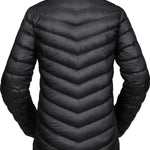 Volcom Women's Tia SD Jacket 2021 - A black down-filled puffer jacket with a high collar and zippered pockets.
