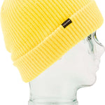 Volcom Sweep Beanie 2023 - A yellow beanie with a black label featuring white lettering that reads "VOLCOM".