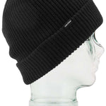 Volcom Sweep Beanie 2023 - Black beanie with a ribbed cuff and a small white "VOLCOM" logo on the front.