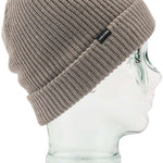 Volcom Sweep Beanie 2023 - A light brown beanie with a ribbed texture and a black label on the front that reads "VOLCOM" in white letters.