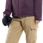 Volcom Women's Wilding Shell Pants 2024 - Black snow pants with a subtle white stripe on the side of one leg.