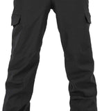 Volcom Women's Wilding Shell Pants 2024 - Black pants with a subtle pattern of small, dark gray dots on the upper thigh area.