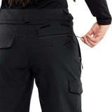 Volcom Women's Wilding Shell Pants 2024 - Black pants with a zippered pocket on the right side and a belt loop at the waist.