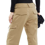 Volcom Women's Wilding Shell Pants 2024 - Black pants with a subtle white pattern on the upper thigh area.