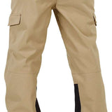 Volcom Women's Wilding Shell Pants 2024 - Beige pants with a subtle sheen, featuring two zippered pockets on the side and one zippered pocket at the back.