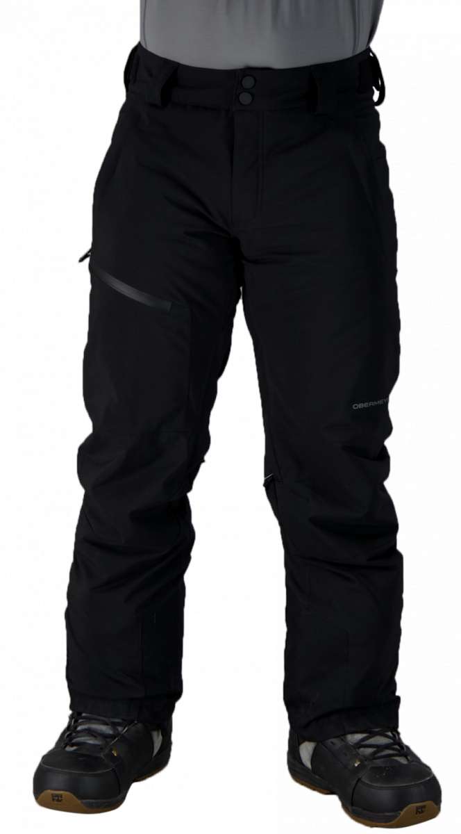 Obermeyer Force Insulated Pant 2022 - Black insulated ski pants with zippered pockets and adjustable cuffs.