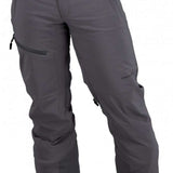 Obermeyer Force Insulated Pant 2022 - A pair of gray insulated ski pants with zippered pockets and a belt loop on the waistband.