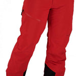 Obermeyer Force Insulated Pant 2022 - A pair of red insulated ski pants with black accents on the side pockets and lower leg cuffs.