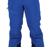 Obermeyer Force Insulated Pant 2022 - A pair of royal blue insulated ski pants with a zippered pocket on the right thigh and two belt loops at the waistband.