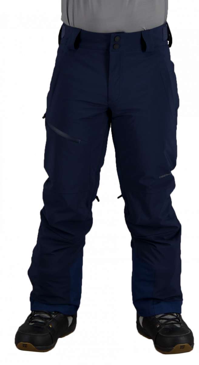 Obermeyer Force Insulated Pant 2022 - Dark blue insulated ski pants with zippered pockets and adjustable cuffs.
