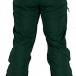 Obermeyer Force Insulated Pant 2022 - Dark green insulated ski pants with a black stripe down the side and zippered pockets.