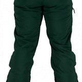 Obermeyer Force Insulated Pant 2022 - Dark green insulated ski pants with a black stripe down the side and zippered pockets.