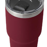 Yeti Rambler 30 oz. Tumbler with Magslider Lid - A stainless steel tumbler with a silver lid and a black slider on top.