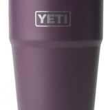 Yeti Rambler 26 oz. Straw Cup - A purple insulated tumbler with a clear plastic straw protruding from its lid.
