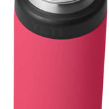 Yeti Rambler 12 oz. Colster Slim Can Insulator - A red insulated can holder with a black lid and silver top, featuring the word "YETI" in gray on the side.