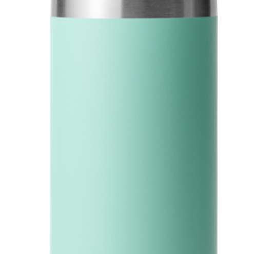 Yeti Rambler 18 oz. Water Bottle With Chug Cap - A stainless steel water bottle with a chug cap, featuring a brushed finish and a handle on top.