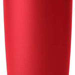 Yeti Rambler 20 oz. Tumbler with Magslider Lid - A red tumbler with a silver lid and a sliding closure mechanism on top.