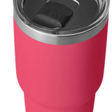 Yeti Rambler 30 oz. Tumbler with Magslider Lid - A stainless steel tumbler with a clear lid and silver handle.