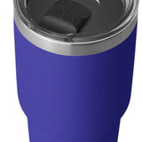 Yeti Rambler 30 oz. Tumbler with Magslider Lid - A stainless steel tumbler with a clear lid and a black MagSlider lid on top.