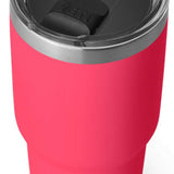 Yeti Rambler 30 oz. Tumbler with Magslider Lid - A stainless steel tumbler with a silver lid and handle on top.