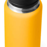 Yeti Rambler 36 oz. Bottle With Chug Cap - A stainless steel bottle with a black chug cap and handle, featuring a silver base.