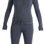 Airblaster Women's Classic Ninja Suit 2022 - A dark gray women's full-body suit with a hood and zipper down the front.