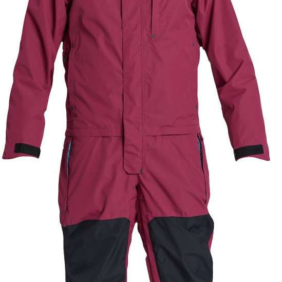 Airblaster Beast Shell Suit 2024 - Black snowsuit with white accents and a black zipper down the front.