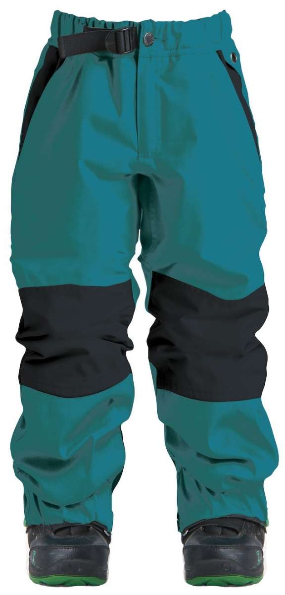 Boss Insulated Pant - A pair of green snow pants with black accents and a belt loop on the waistband.