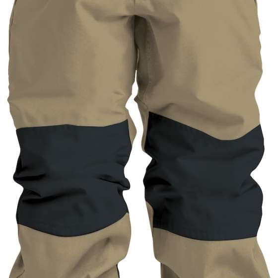 Boss Insulated Pant - Black snow pants with a white logo on the left leg, featuring a black belt and zippered pockets.